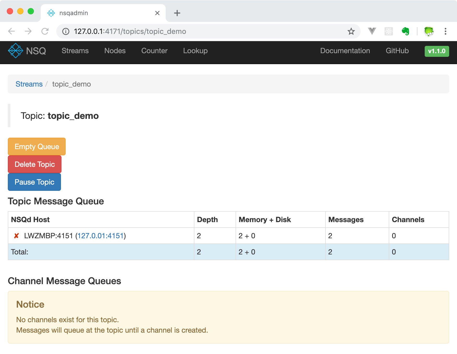 nsqadmin界面2